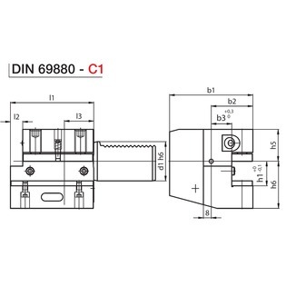 Porte-outil axial droit forme c1